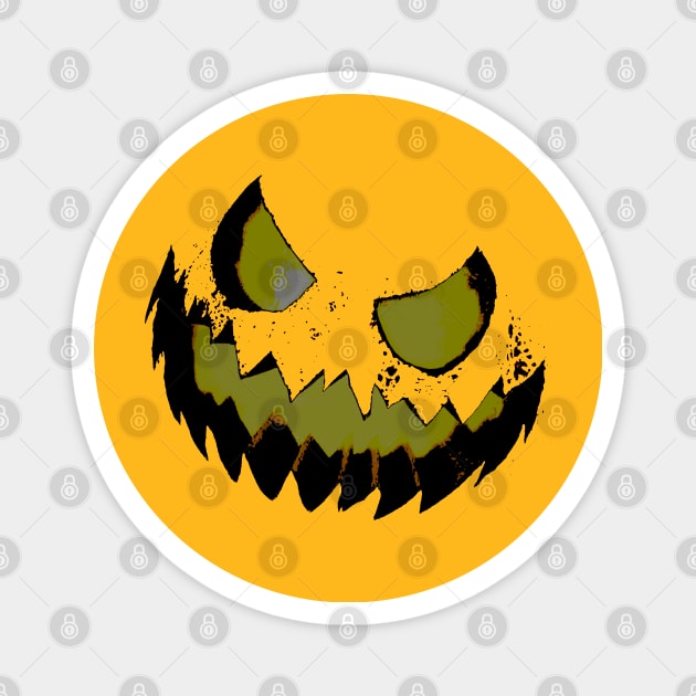 Scary Halloween Evil Laughing Yellow Orange Black Jack-O-Lantern Magnet by Black Ice Design